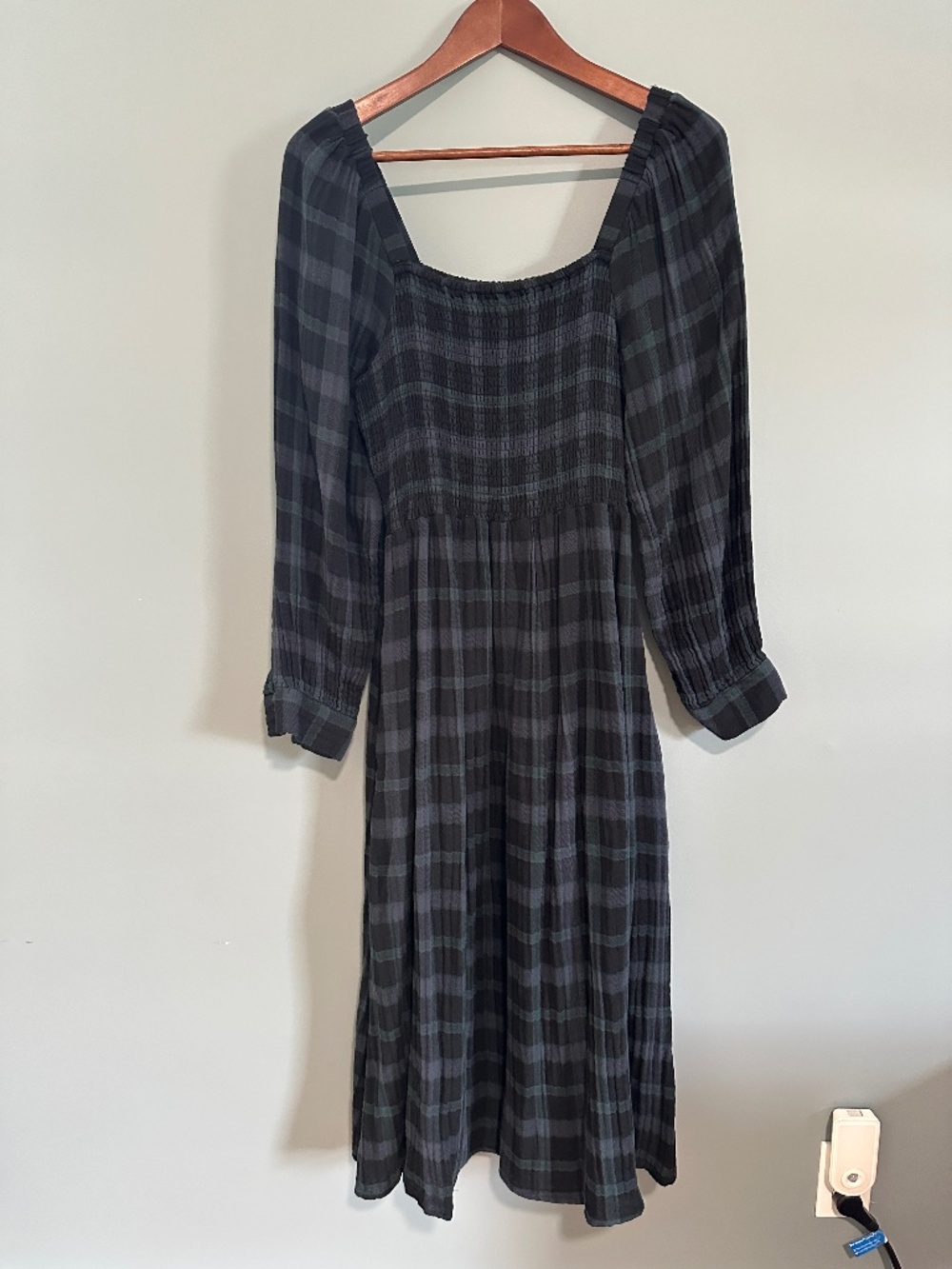 Madewell Plaid Flannel Dress, size medium, NWT